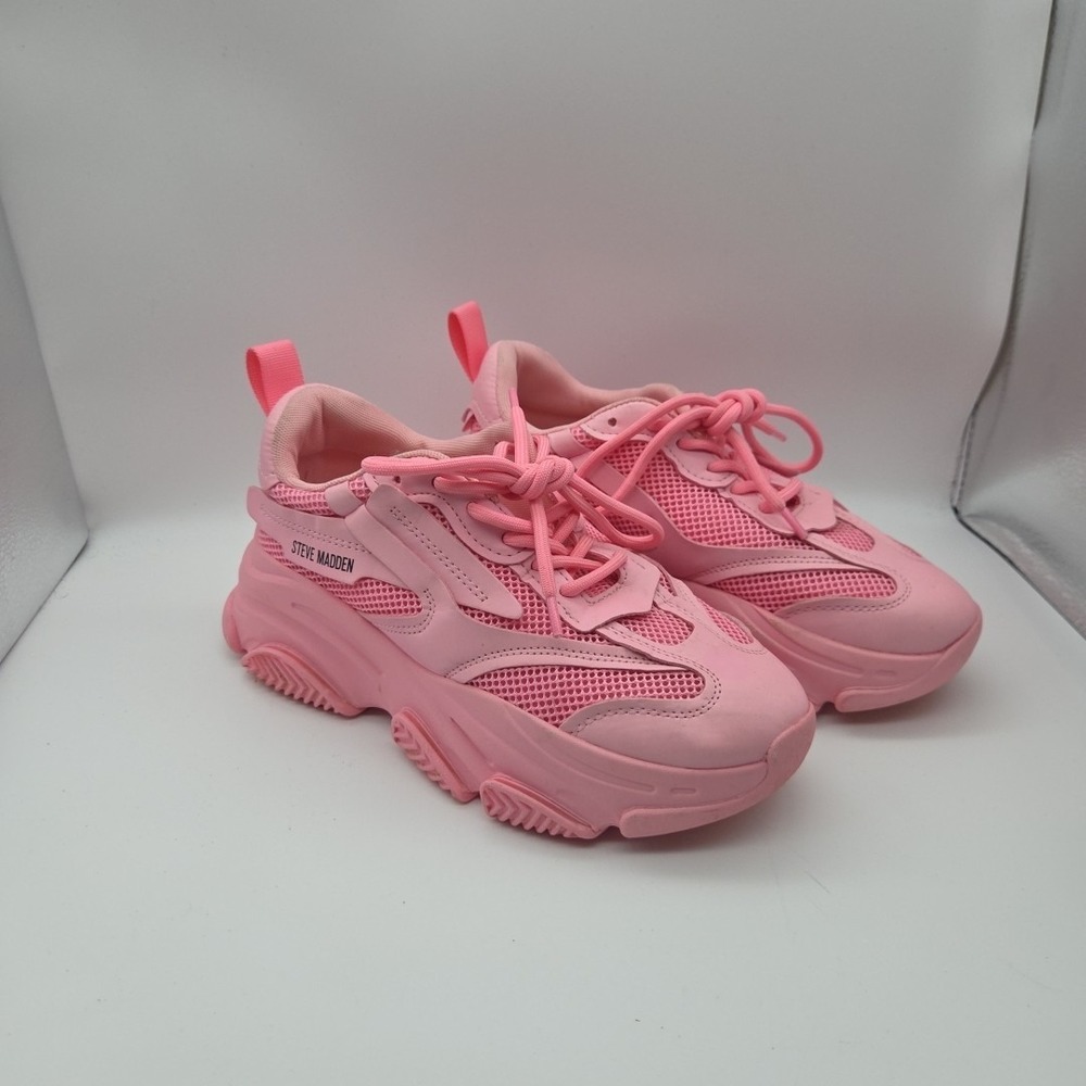 STEVE MADDEN Womens Possesion Sneakers Hot‎ Pink Size 7.5